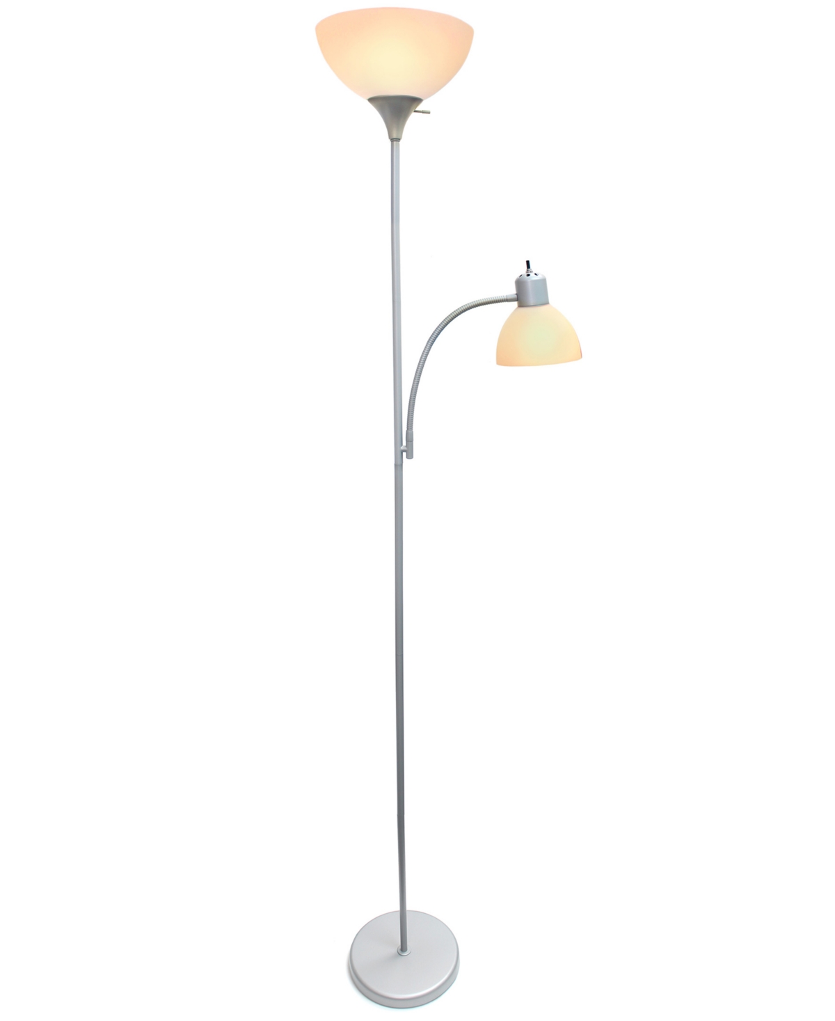 Shop Creekwood Home Essentix 71.5" Tall Traditional 2 Light Mother Daughter Metal Floor Lamp In Silver