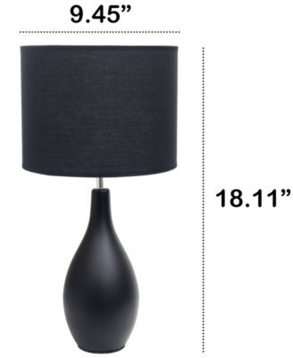 Essentix 18.11" Traditional Standard Ceramic Dewdrop Table Desk Lamp with Matching Fabric Shade 