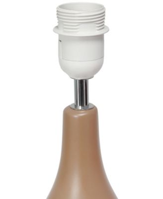 Essentix 18.11" Traditional Standard Ceramic Dewdrop Table Desk Lamp with Matching Fabric Shade 