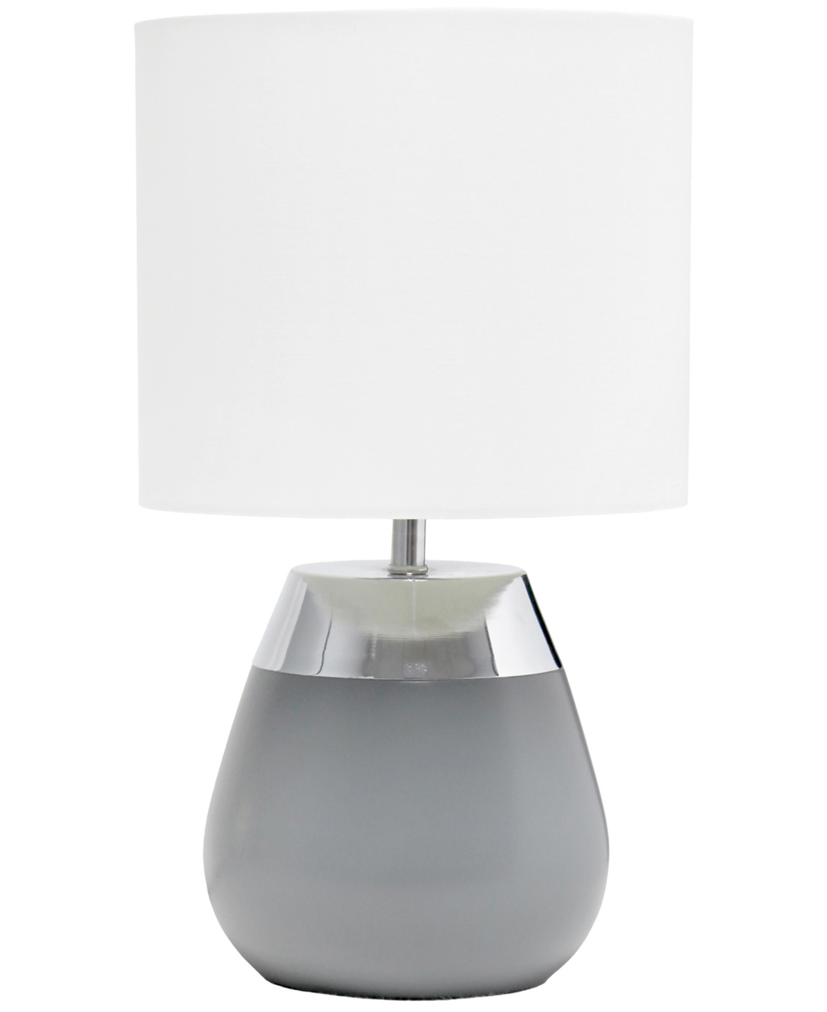 Shop Simple Designs 14" Tall Modern Contemporary Two Toned Metallic Gold And White Metal Bedside Table Desk Lamp In White Gold