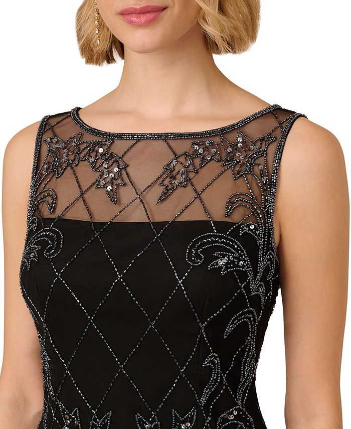 Adrianna Papell Women's Embellished Sheath Dress Blue Size 12