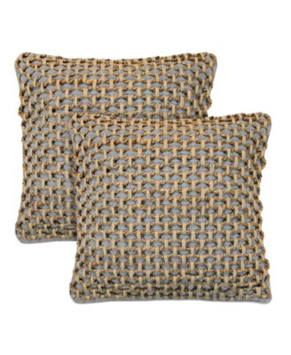 Boho Living Jada Jute Decorative Pillows 2 Piece Set, 20" x 20"