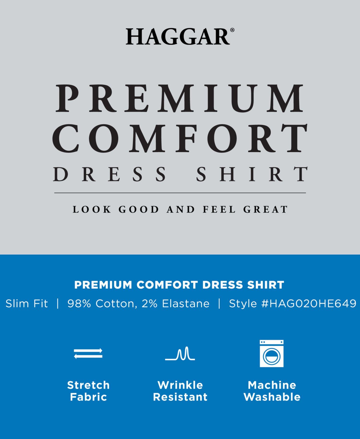 Men's Premium Comfort Dress Shirt, Classic & Slim Fit