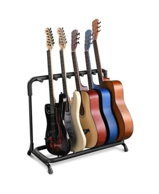 5 Five Holder Multi Guitar Folding Stand Band Stage Bass Acoustic Guitar Display Rack