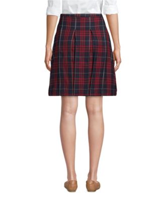 Women's Plaid Box Pleat Skirt Top of the Knee