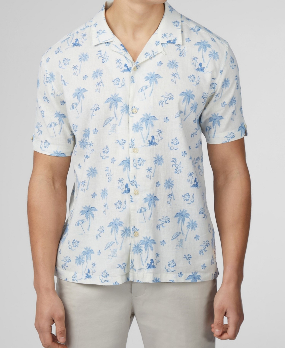 Men's Resort Print Short Sleeve Shirt - Ivory