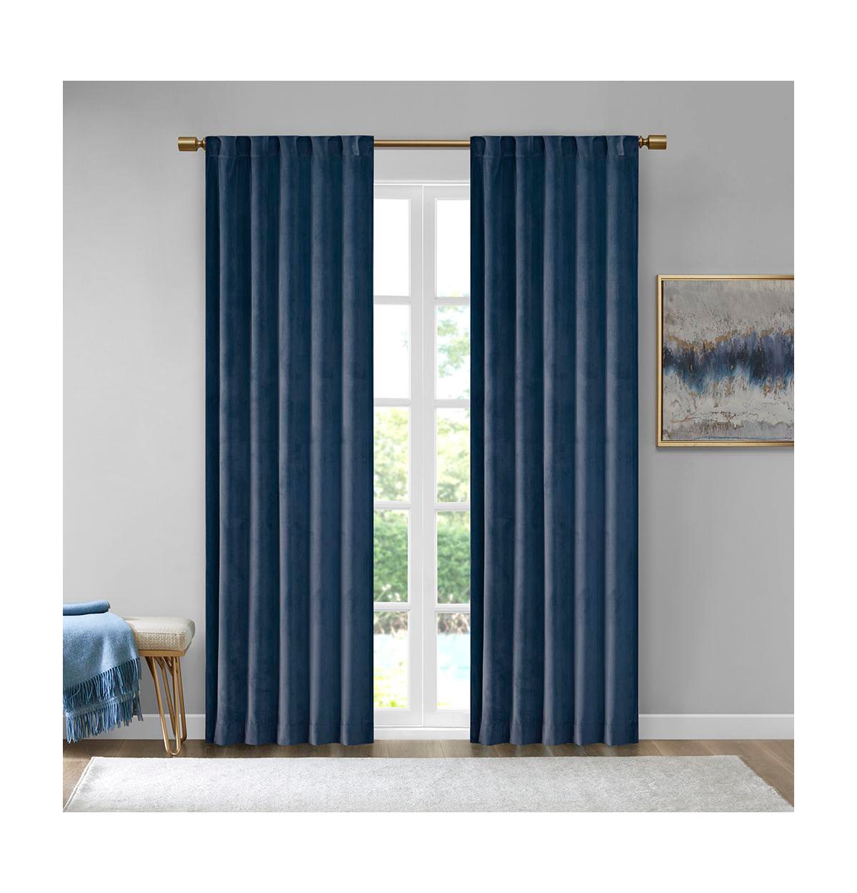 510 Design Colt Room Darkening Velvet Thermal Insulated Curtain Panel Pair, 37
