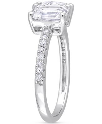 Moissanite Pear- & Emerald-Cut Cuff Ring (2-1/8 ct. t.w.) in Sterling Silver
