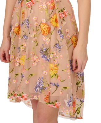 premium embroidered dresses for events Women's Macy A-line Short Sleeved Organza Mini Dress S/M/L/XL Pink/Blue MEAN BLVD XL / Pink main image 1