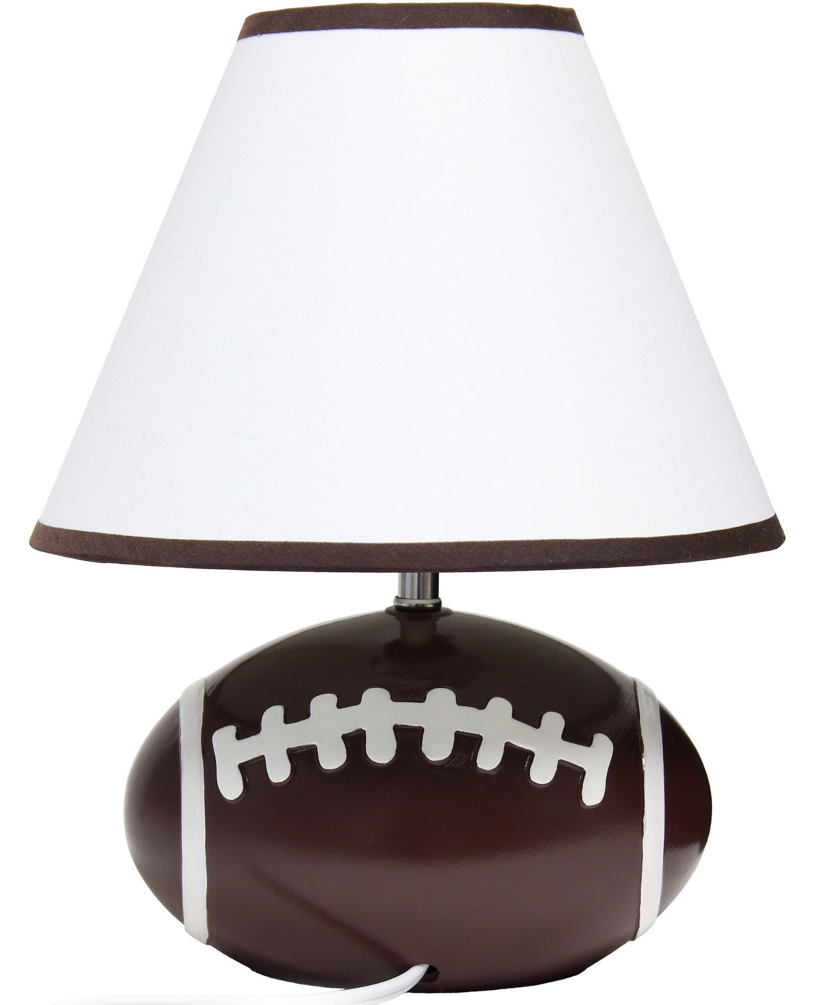 Shop Simple Designs Sportslite 11.5" Tall Athletic Sports Football Base Ceramic Bedside Table Desk Lamp In Multi