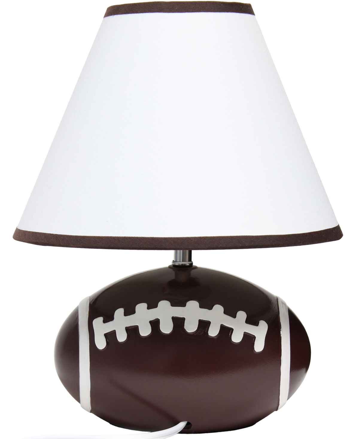 Simple Designs Sportslite 11.5" Tall Athletic Sports Football Base Ceramic Bedside Table Desk Lamp In Multi