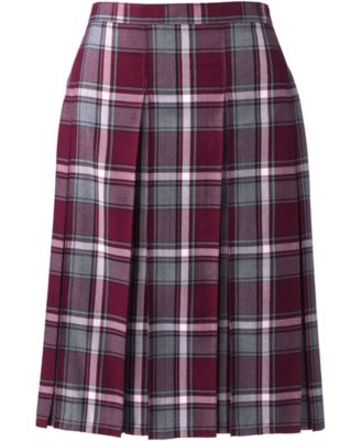 Women's Plaid Box Pleat Skirt Top of the Knee