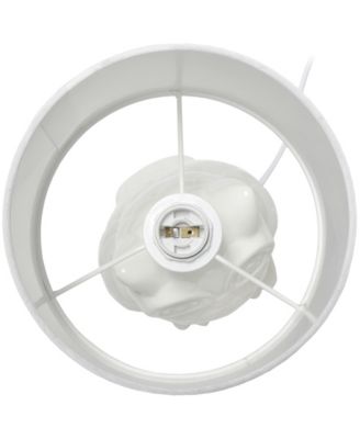 12.8" Tall Contemporary Ceramic Owl Bedside Table Desk Lamp with Matching Fabric Shade 