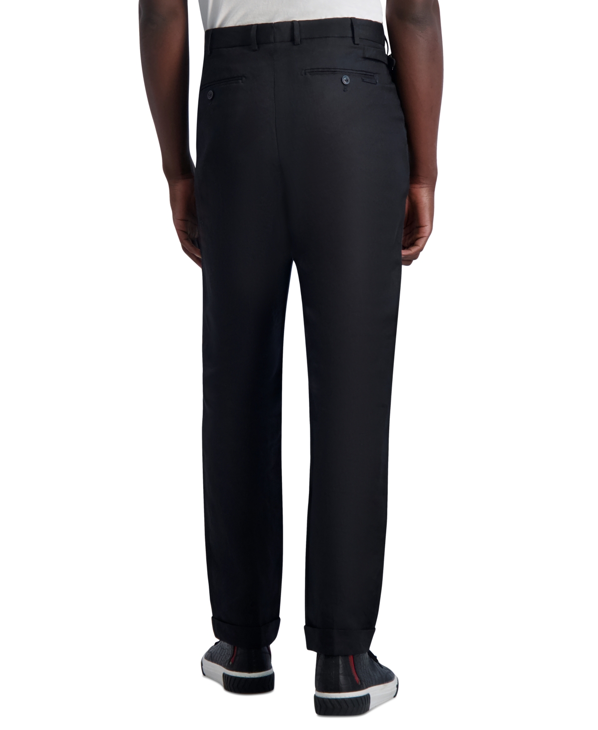 Shop Karl Lagerfeld Men's Loose-fit Solid Chino Pants In Black