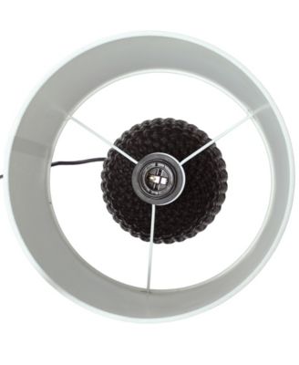 20.4" Tall Traditional Ceramic Purled Texture Bedside Table Desk Lamp with White Fabric Drum Shade