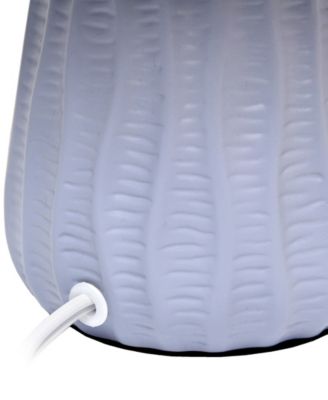 11.02" Traditional Mini Modern Ceramic Texture Pastel Accent Bedside Table Desk Lamp with Matching Fabric Shade 