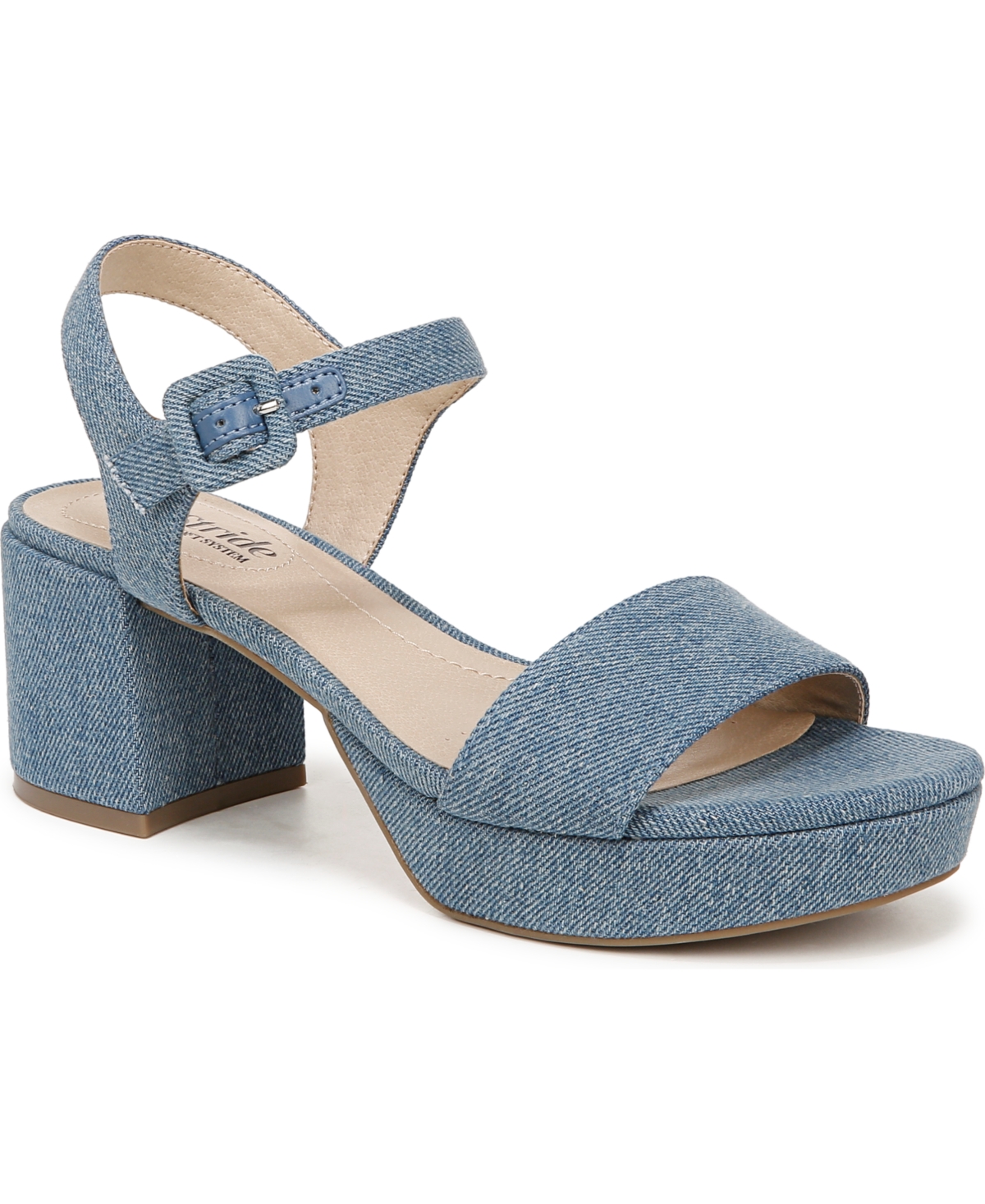 Women's Rhythmn Platform Block Heel Sandals - Blue Denim Fabric