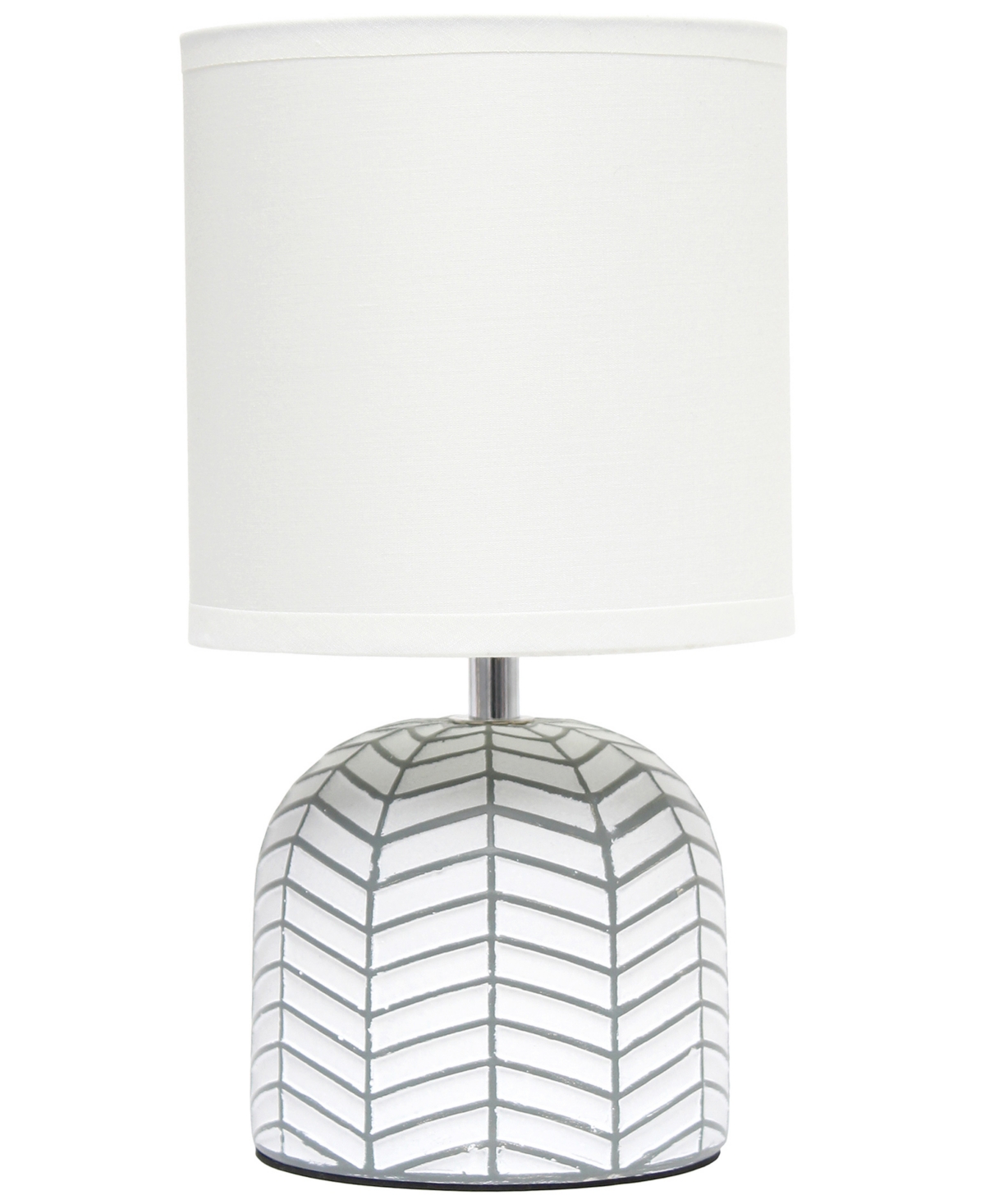 Shop Simple Designs 10.43" Petite Contemporary Webbed Waves Base Bedside Table Desk Lamp With White Fabric Drum Shade