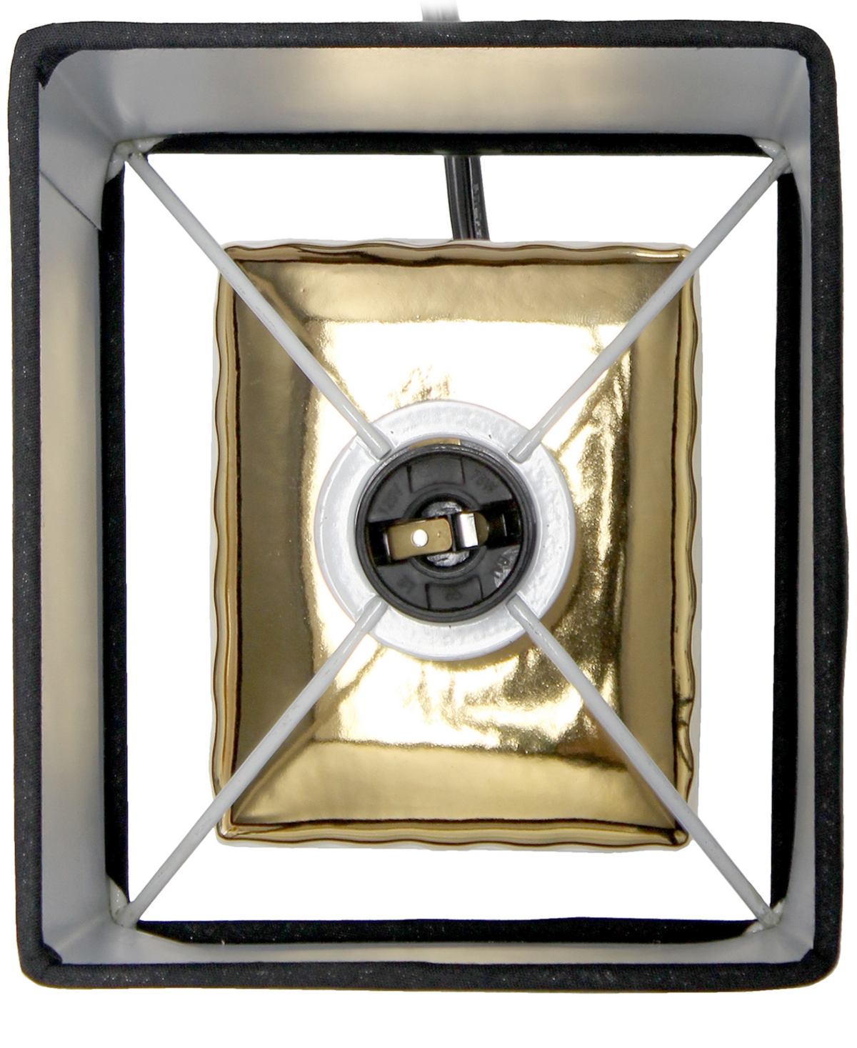 Simple Designs 11.81" Tall Contemporary Petite Hammered Metallic Gold Square Bedside Table Desk Lamp With Rectangul In Gold