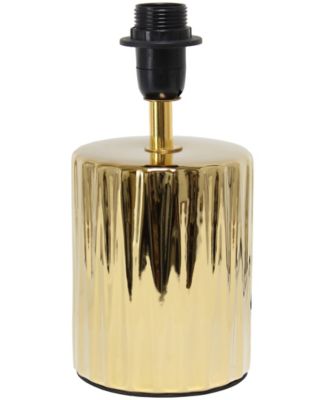 11.61" Tall Contemporary Ruffled Metallic Gold Capsule Bedside Table Desk Lamp with Black Drum Fabric Shade