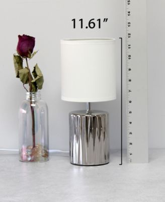 11.61" Tall Contemporary Ruffled Metallic Gold Capsule Bedside Table Desk Lamp with Black Drum Fabric Shade