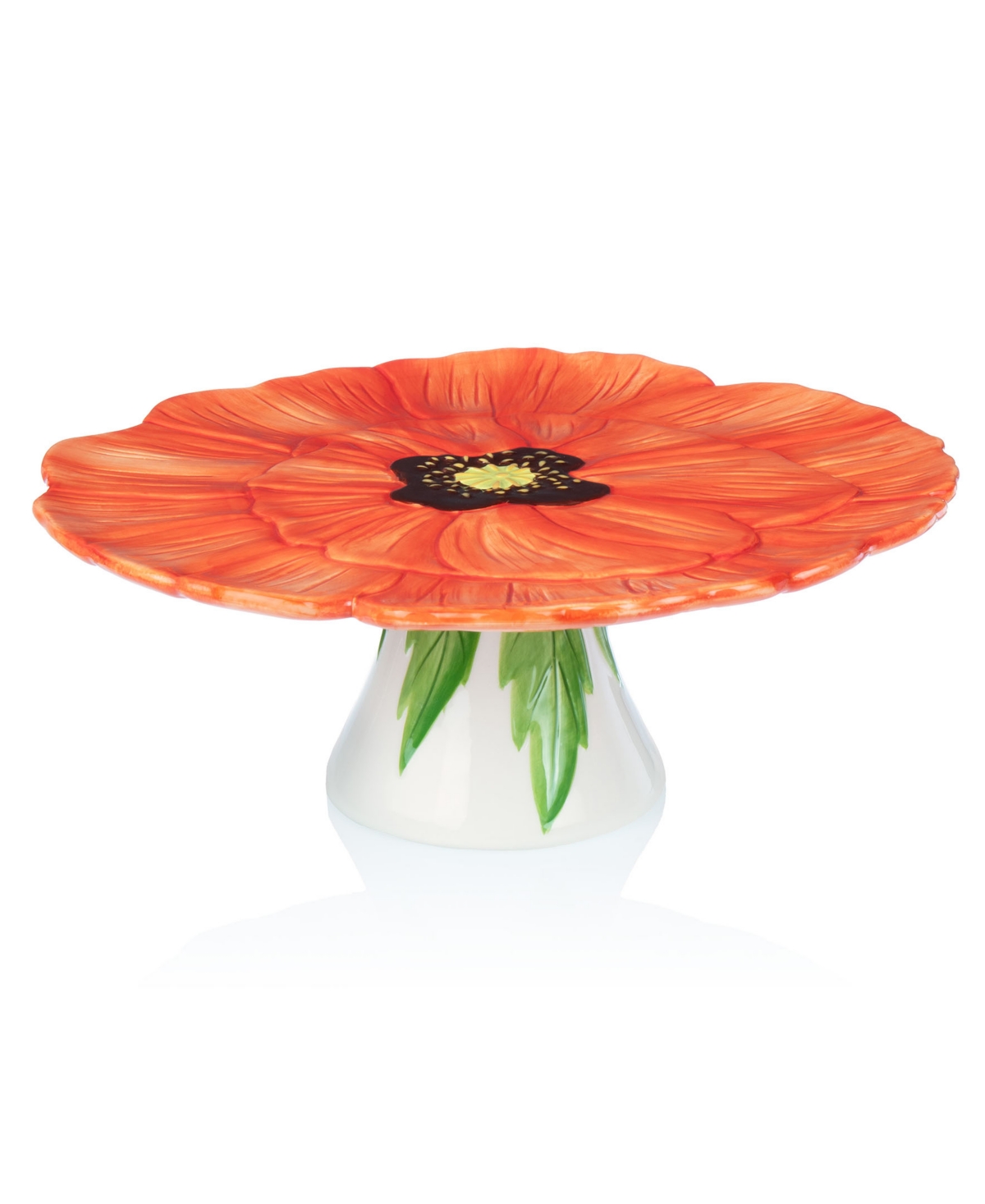 Godinger Flower Power Red Poppy Cake Stand In No Color