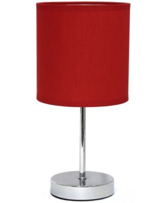 Nauru 11.81" Traditional Petite Metal Stick Bedside Table Desk Lamp in Chrome with Fabric Drum Shade