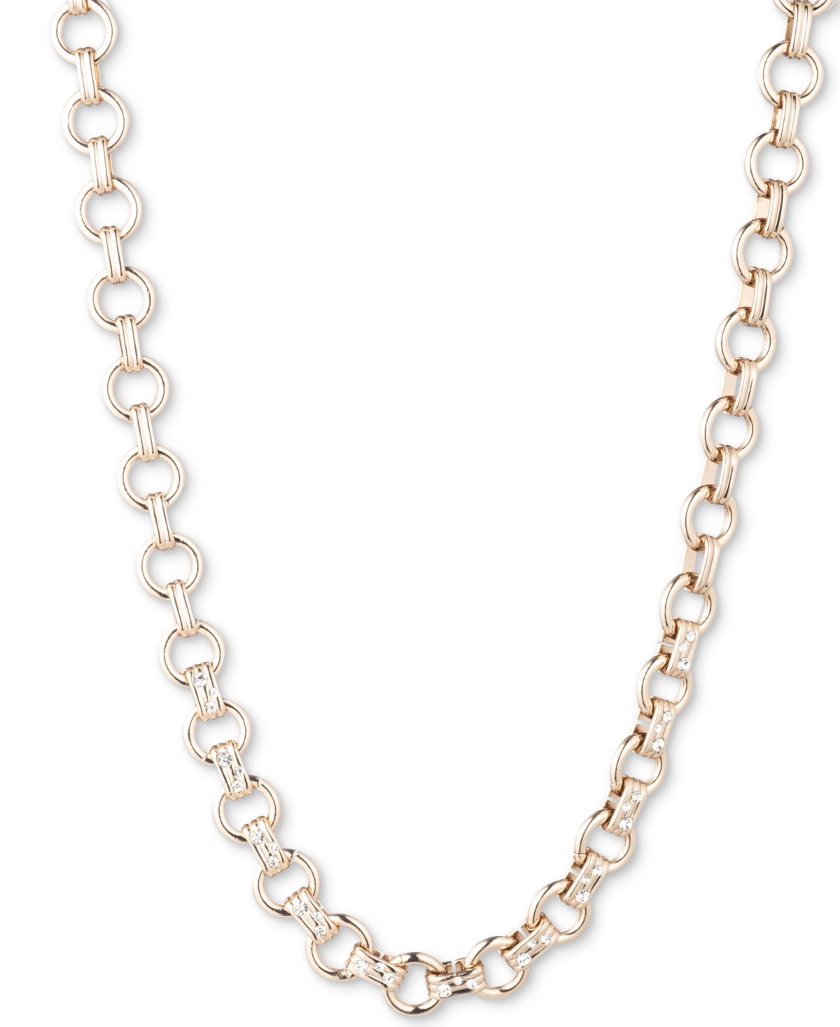 Shop Givenchy Gold-tone Crystal Link Collar Necklace, 16" + 3" Extender In Crystal Wh