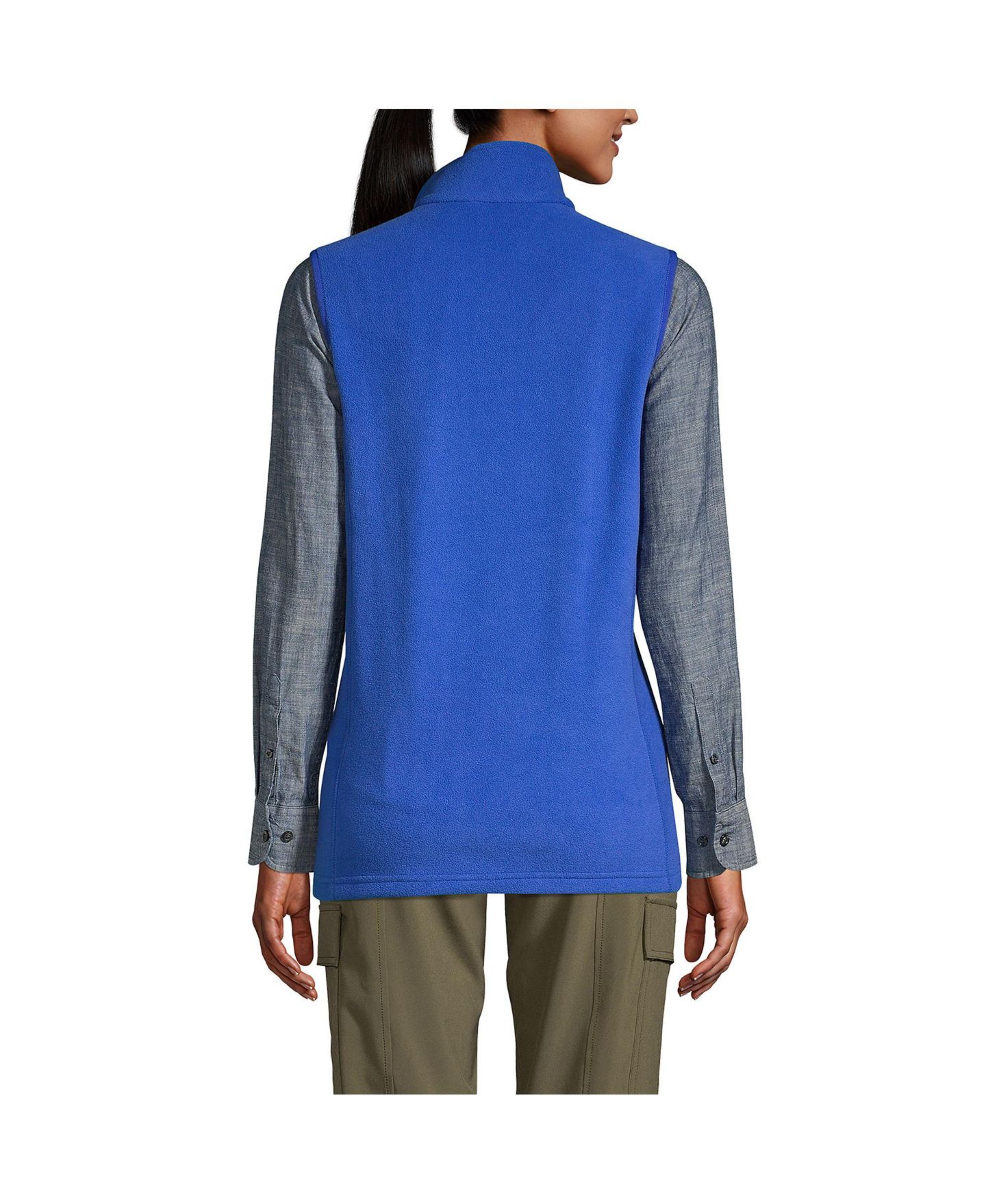 Женский жилет Lands' End Thermacheck 100 Fleece Vest, цвет: Тёмный кобальтовый синий — фото 3