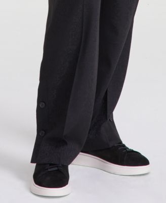 Men's Modern-Fit Logo-Print Pleated Suit Pants 