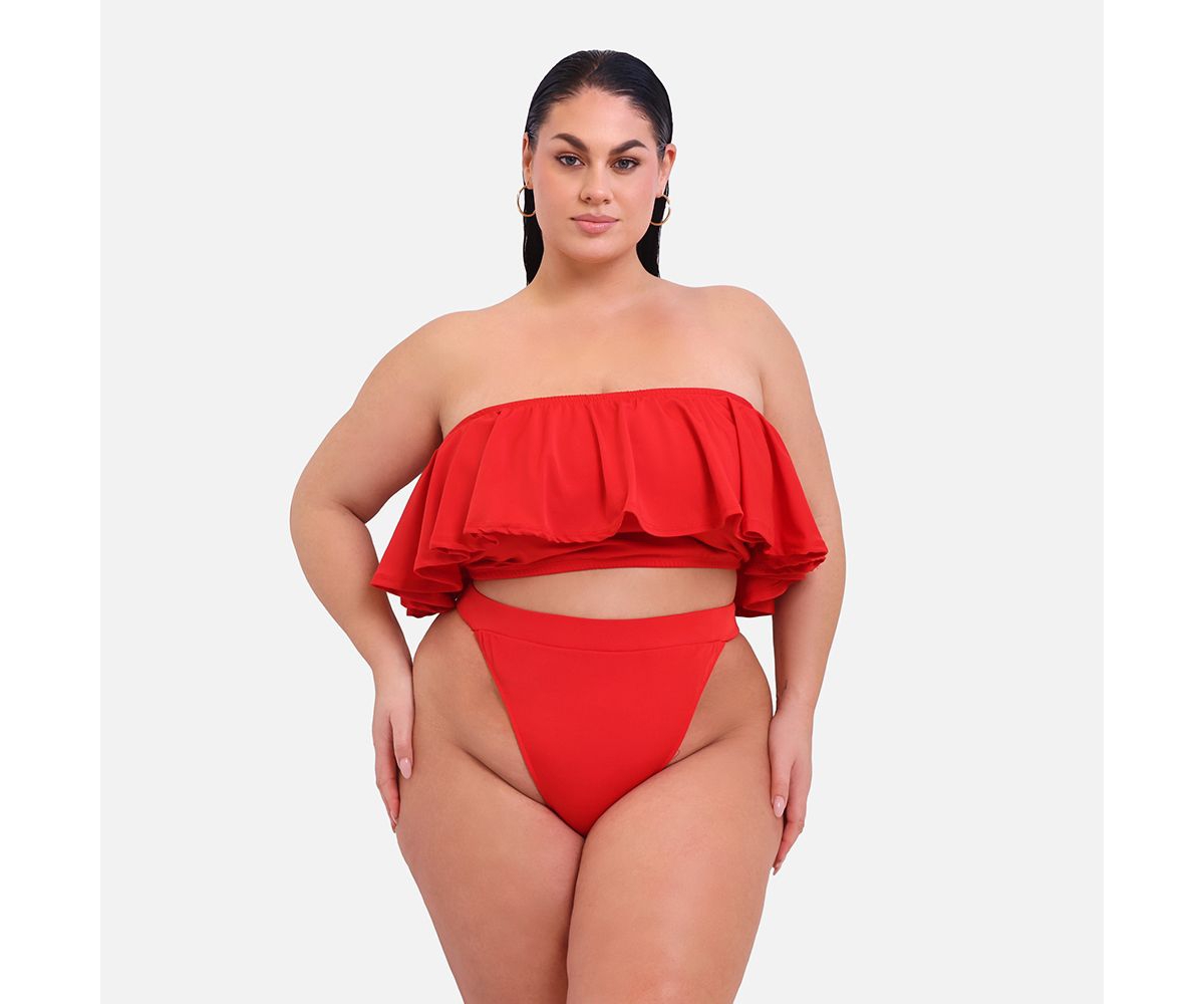 Rebdolls Plus Size Sea Breeze High Cut Swim Bottom