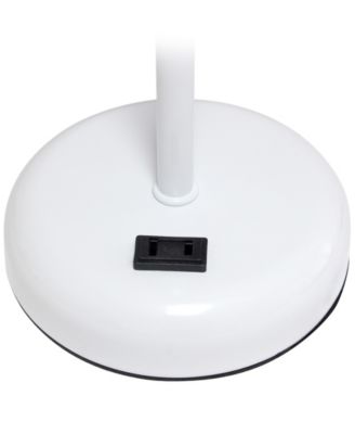 Oslo 19.5" Contemporary Bedside Standard Metal Table Desk Lamp with White Drum Fabric Shade 