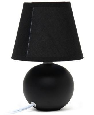 Nauru 8.66" Traditional Petite Ceramic Orb Bedside Table Desk Lamp Two Pack Set, Tapered Drum Fabric Shade 