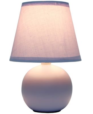 Nauru 8.66" Traditional Petite Ceramic Orb Bedside Table Desk Lamp with Tapered Drum Fabric Shade