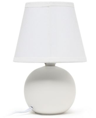 Nauru 8.66" Traditional Petite Ceramic Orb Bedside Table Desk Lamp with Tapered Drum Fabric Shade
