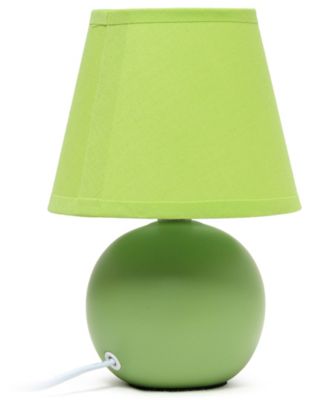 Nauru 8.66" Traditional Petite Ceramic Orb Bedside Table Desk Lamp with Tapered Drum Fabric Shade