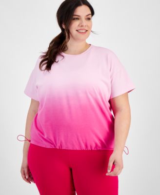 ID Ideology - Women's Ombr&eacute; Drawcord-Hem T-Shirt