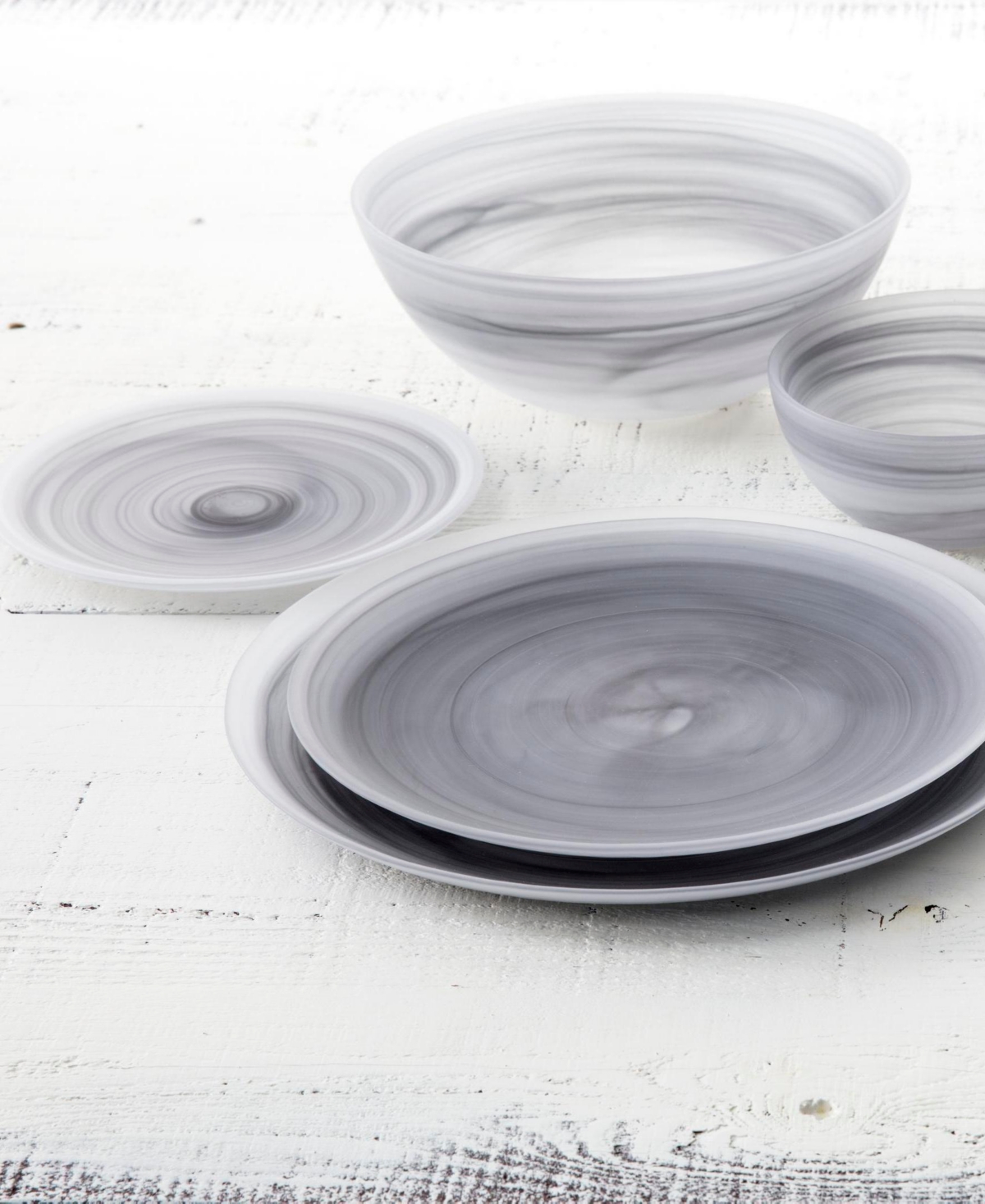Fortessa La Jolla Glass Dinner Plates, Set Of 4 In Grey