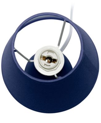 Nauru 9.45" Traditional Petite Ceramic Oblong Bedside Table Desk Lamp with Tapered Drum Fabric Shade 