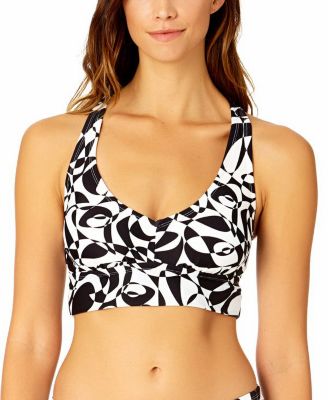 Women's Solid Halter Banded Bra Swim Top