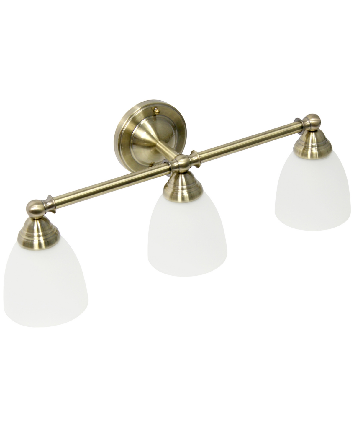 Shop Lalia Home Essentix Traditional Three Light Metal And Translucent Glass Shade Vanity Uplight Downlight Wall Mou In Chrome