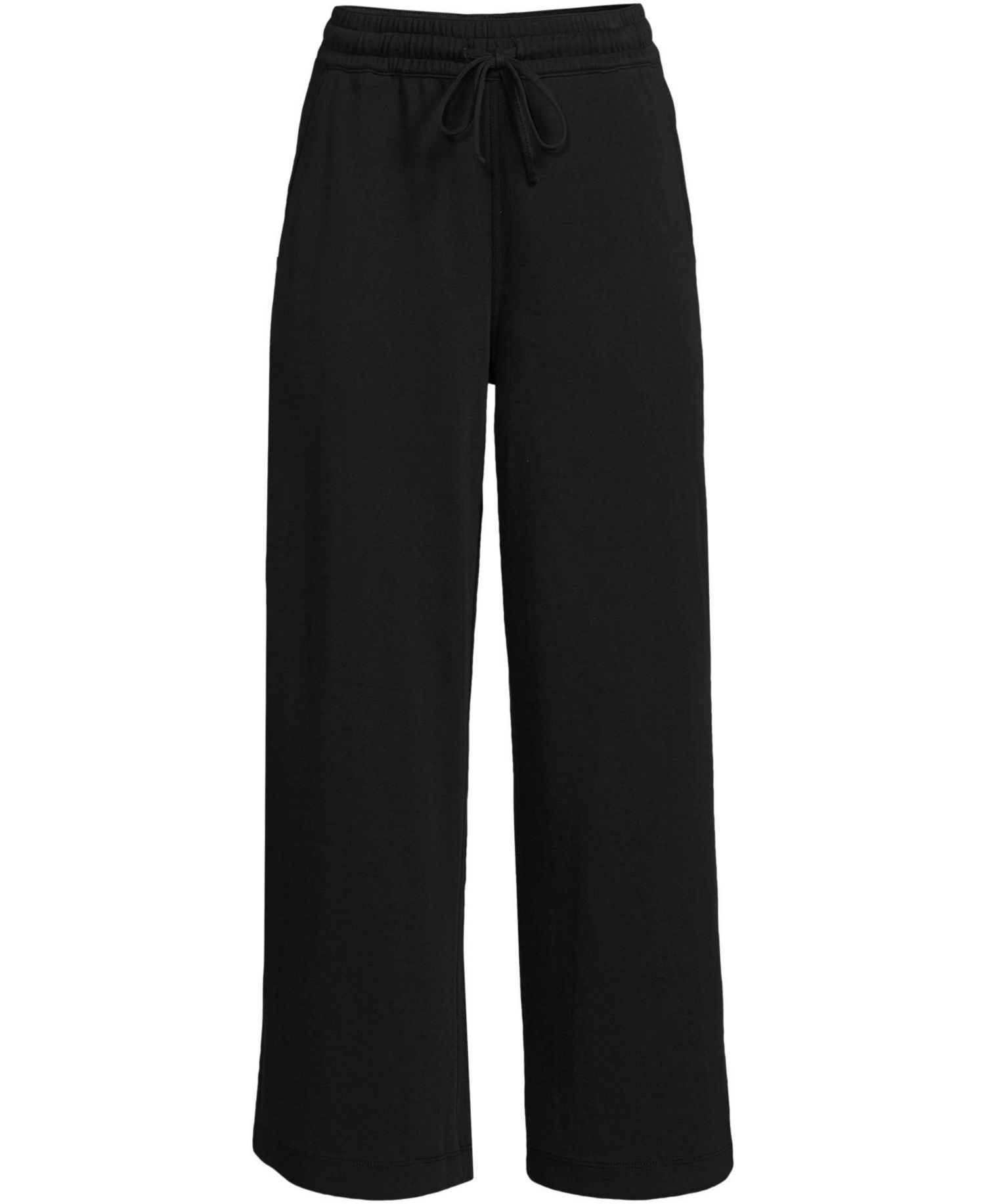 Women's Sport Knit Elastic Waist Wide Leg Crop Pants