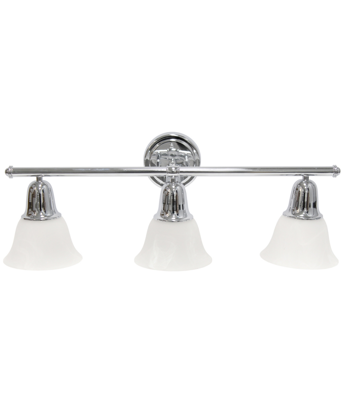 Shop Lalia Home Essentix Contemporary Three Light Metal And Alabaster White Glass Shade Vanity Uplight Downlight Wal In Chrome
