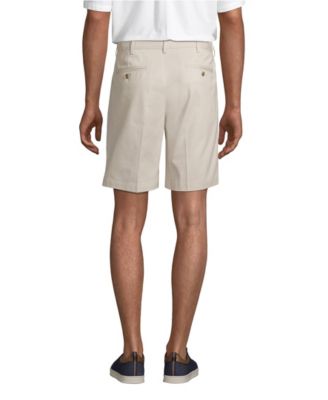 Men's No Iron 9" Comfort Waist Pleated Front Chino Short