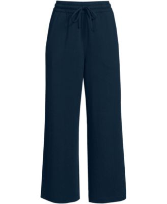 Women's Sport Knit Elastic Waist Wide Leg Crop Pants