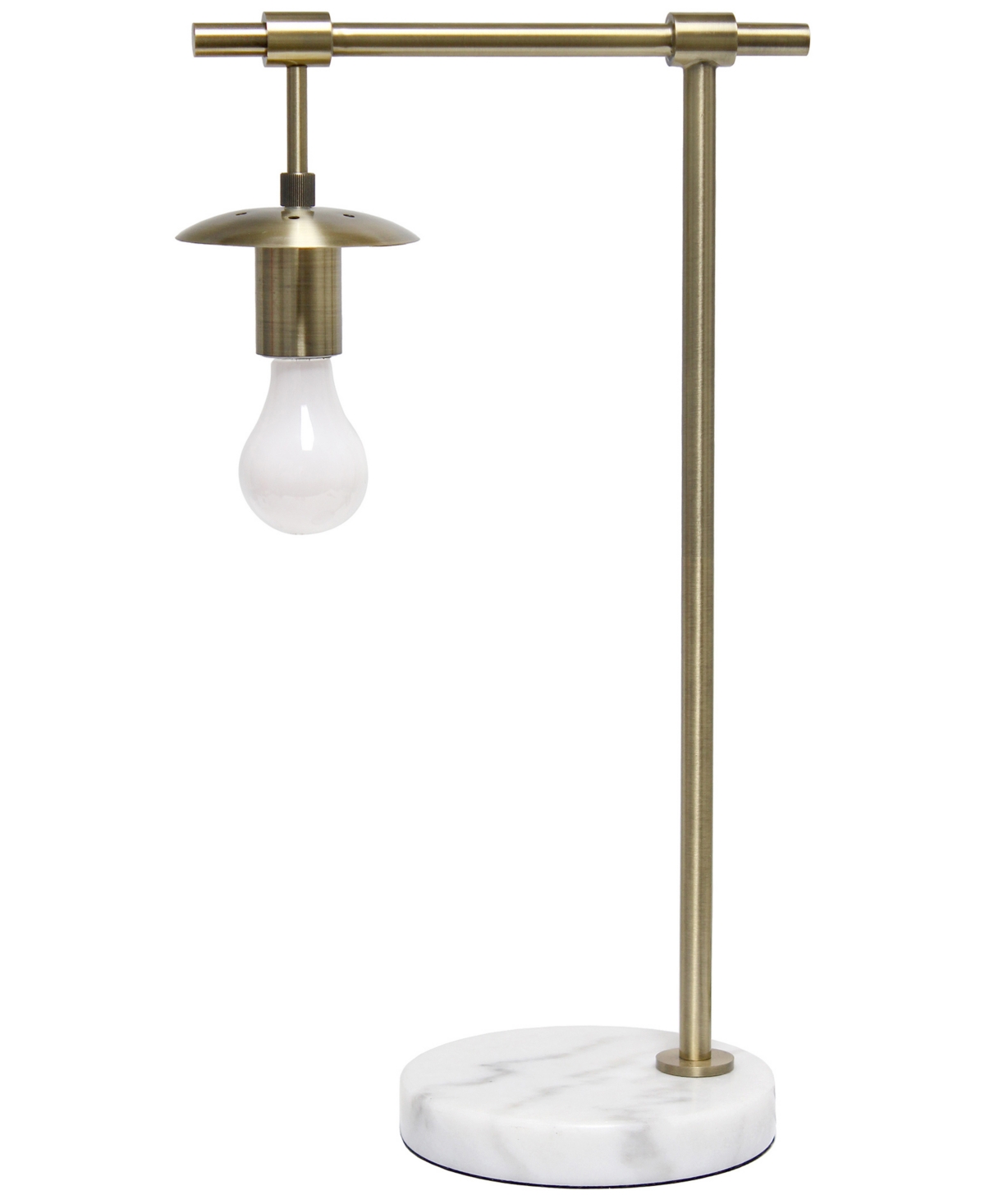 Shop Lalia Home Studio Loft 21" White Globe Shade Table Desk Lamp With Marble Base And Antique Brass Arm