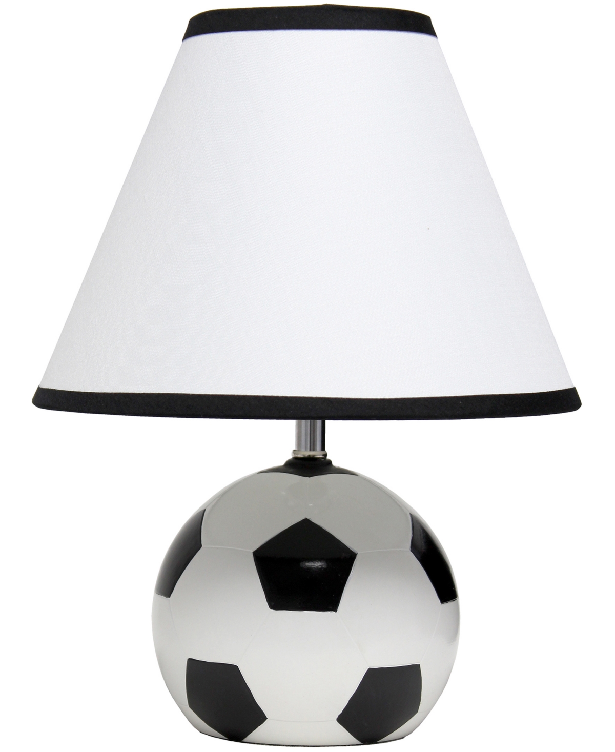 Shop Simple Designs Sportslite 11.5" Tall Athletic Sports Soccer Ball Base Ceramic Bedside Table Desk Lamp With White Em In Multi