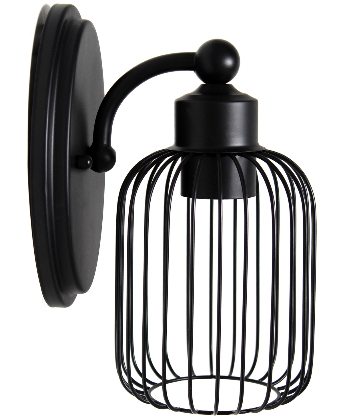 Lalia Home Ironhouse 10.5" One Light Industrial Decorative Cage Wall Sconce Uplight Downlight Wall Mounted Fixt In Black