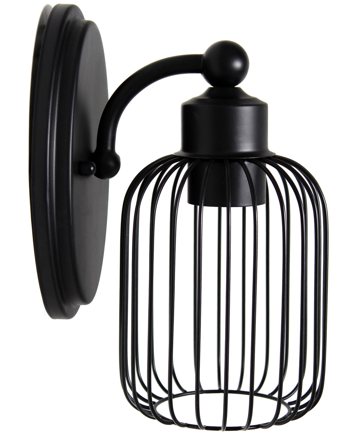 Shop Lalia Home Ironhouse 10.5" One Light Industrial Decorative Cage Wall Sconce Uplight Downlight Wall Mounted Fixt In Black