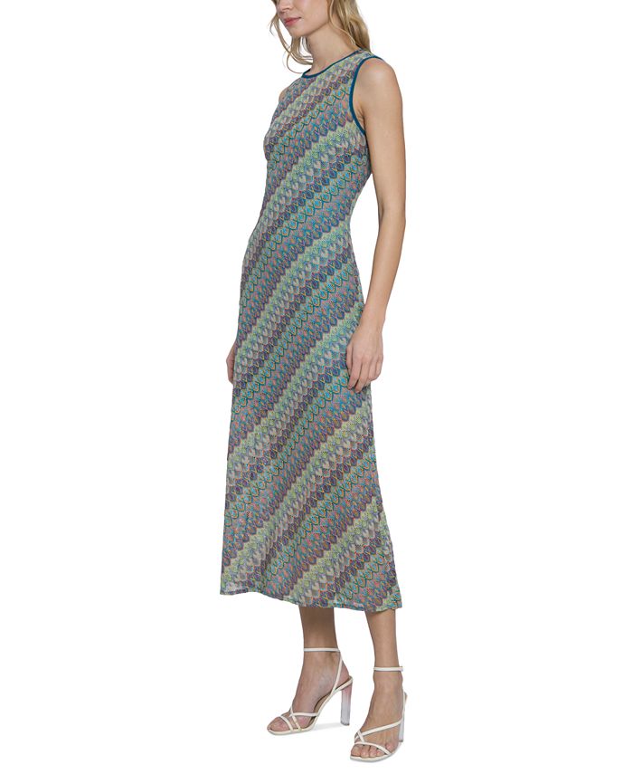 Donna Morgan Boat Neck Sleeveless Pull Over Side Slit Long Jersey Maxi Dress Mint Green 8-959990
